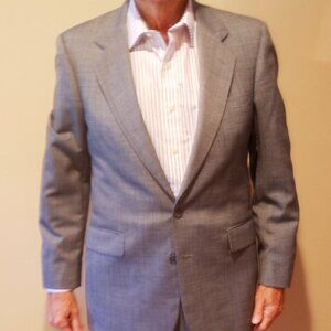 Vintage Bill Blass Men's Suit Gray 40R - Highly Wrinkle Resistant Wool Blend